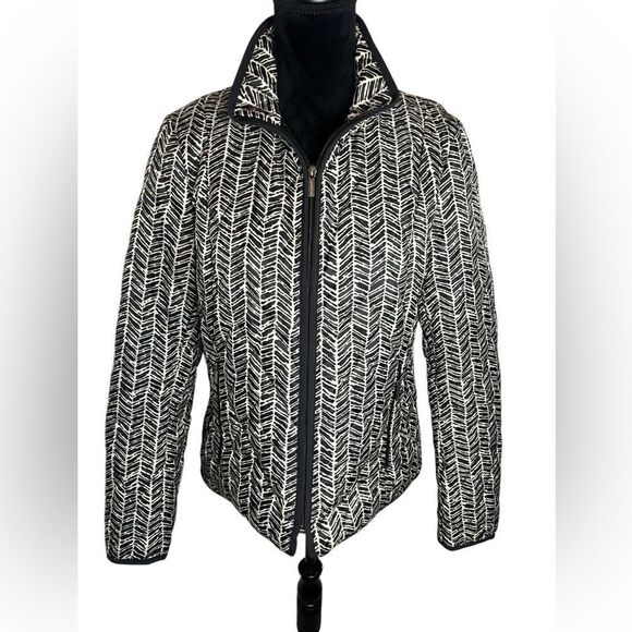 LANDS END PRINTED QUILTED‎ PRIMA LOFT ZIP WINTER COLD WEATHER COAT WOMENS SIZE M - Picture 6 of 9